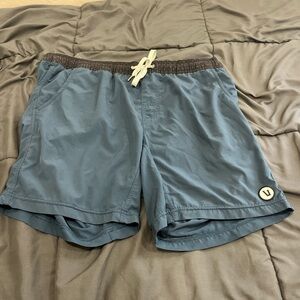 Blue Athletic Shorts with Logo